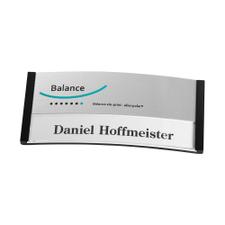 Badge "Balance Alu-Print" avec impression incluse