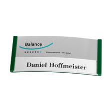 Badge "Balance Alu-Print" avec impression incluse