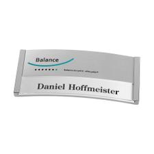 Badge "Balance Alu-Print" avec impression incluse