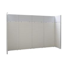 FlexiSlot® Lamellenwand Messestand „Style“ 3.900 x 800 mm Kopfstand