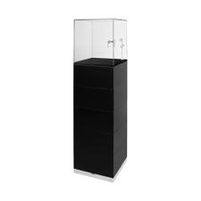 Vitrine-cloche noire "EasyCubes", hauteur : 400 mm