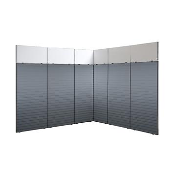 Stand d'angle d'exposition FlexiSlot "Style-Black" 2.850 x 2.800 mm