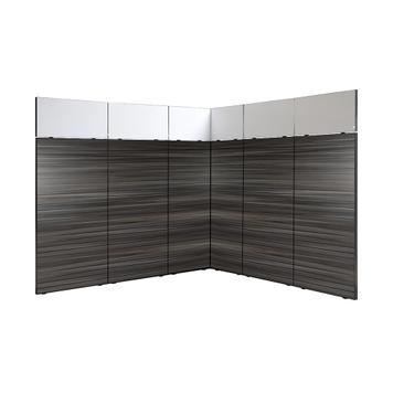 Stand d'angle d'exposition FlexiSlot "Style-Black" 2.850 x 2.800 mm