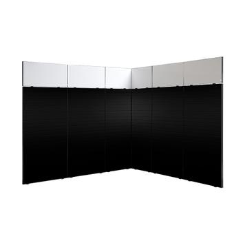 Stand espositivo FlexiSlot "Style-Black", 2.850 x 2.800 mm, ad angolo