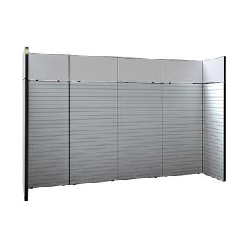 FlexiSlot-® Lamellenwand Messestand „Style-Black“ - 3.900 x 800 mm Kopfstand