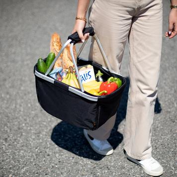 Shopper "BASKET” - cestino spesa pieghevole in stoffa