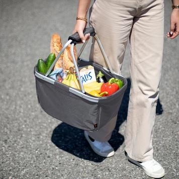 Shopper "BASKET” - cestino spesa pieghevole in stoffa