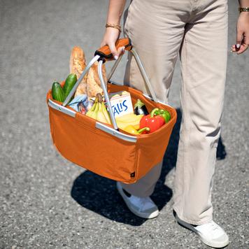 Shopper "BASKET” - cestino spesa pieghevole in stoffa