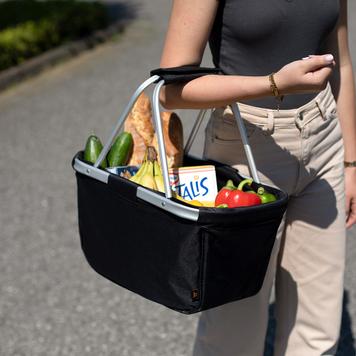 Shopper "BASKET” - cestino spesa pieghevole in stoffa