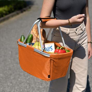 Shopper "BASKET” - cestino spesa pieghevole in stoffa