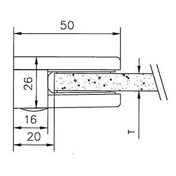 Attache plate pour tablettes en verre