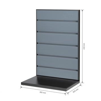 Espositore da tavolo FlexiSlot® con cornice nera