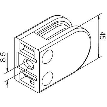 Clip per vetro grande per il montaggio a pareti da 6, 8 e 10 mm