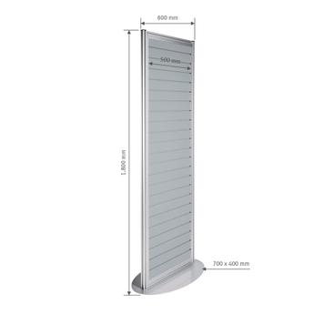 FlexiSlot® Lamellenwand Produktdisplay „Quattro-Ellipse”