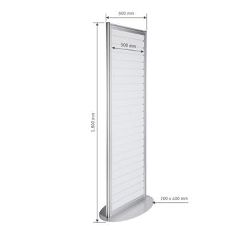 FlexiSlot® Lamellenwand Produktdisplay „Quattro-Ellipse”