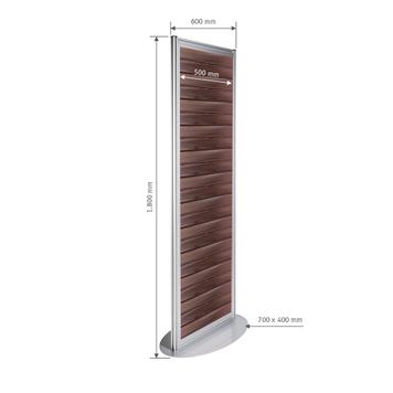 Panneau rainuré FlexiSlot-Quattro "Ellipse" sur pied