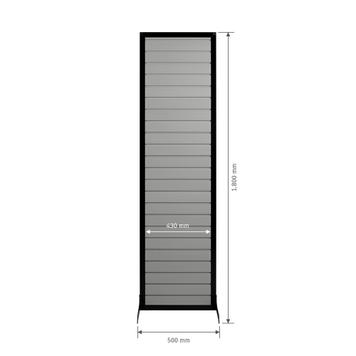 FlexiSlot® Lamellenwand Tower „Construct-Slim” Black Frame