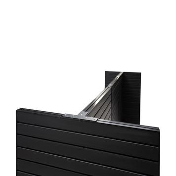 FlexiSlot® Lamellenwand Messestand „Style-Black“ 2.850 x 2.800 mm Eckstand